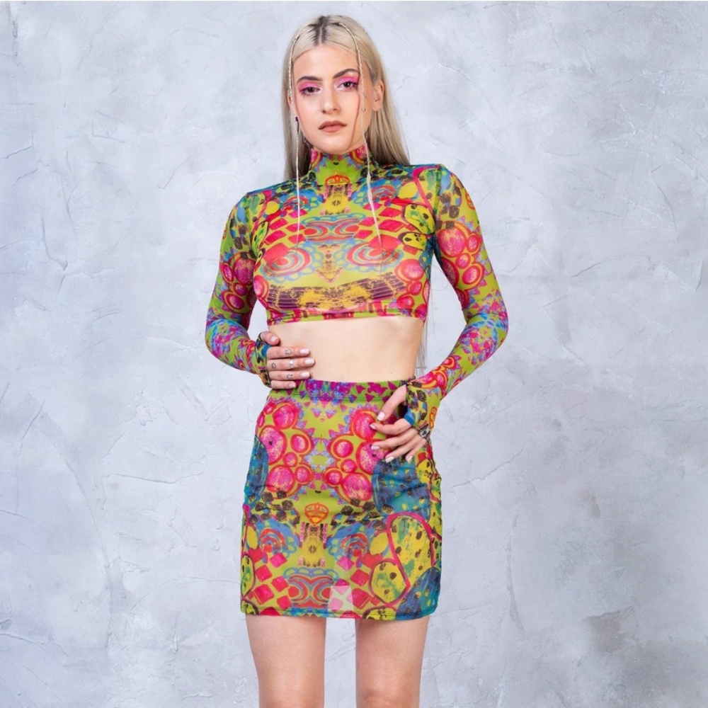 Badinka Oasis Mesh Rave Skirt Set